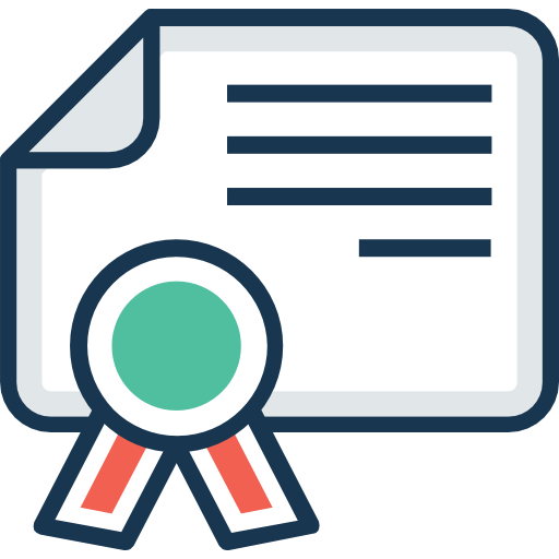 Completion certificate icon